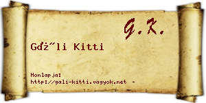 Gáli Kitti névjegykártya