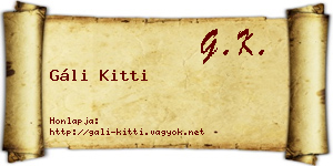 Gáli Kitti névjegykártya