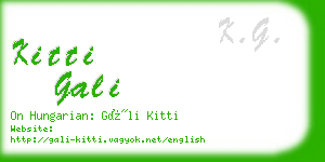 kitti gali business card